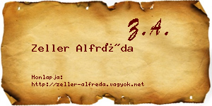Zeller Alfréda névjegykártya